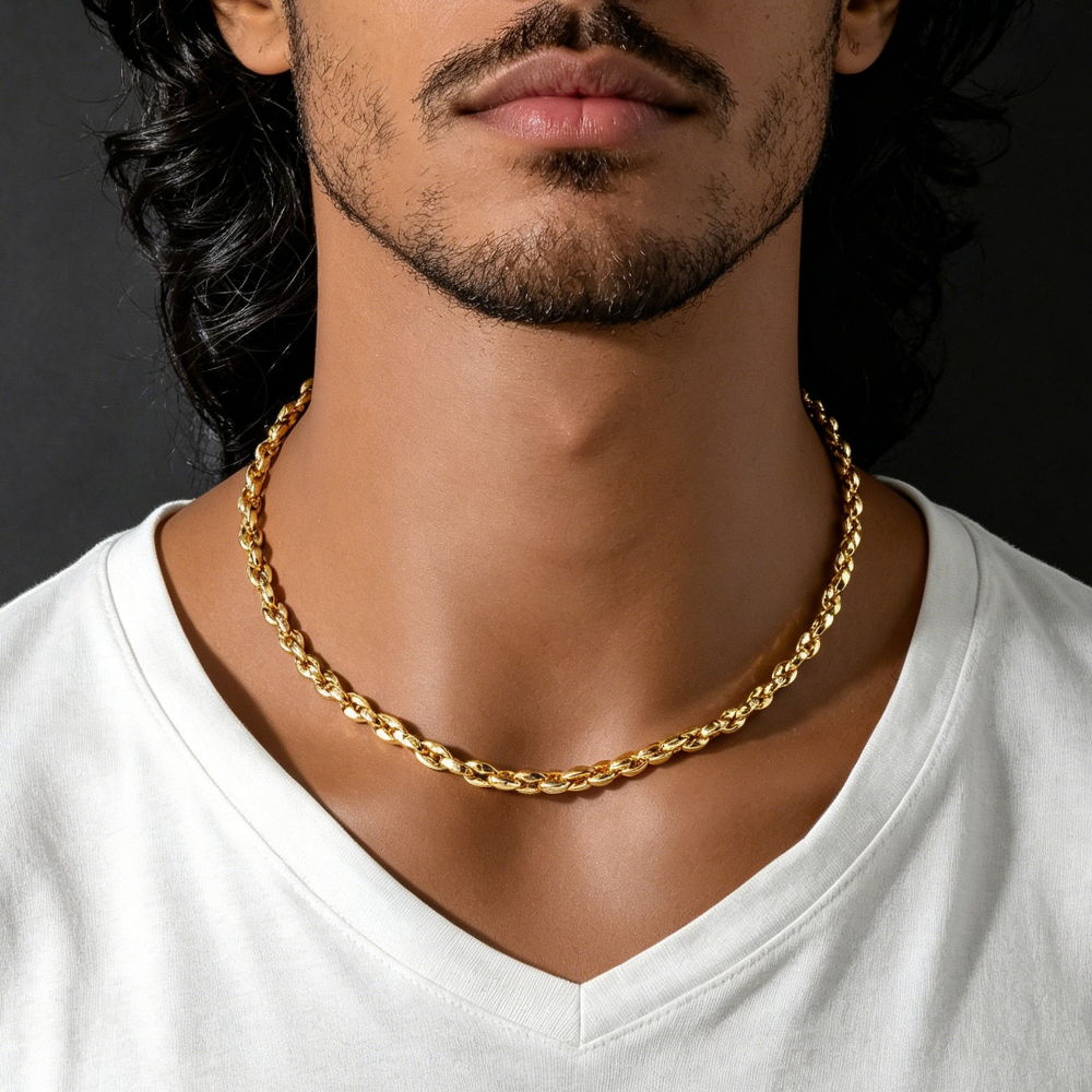 Nickel-Free Copper Golden Necklace, Versatile Design